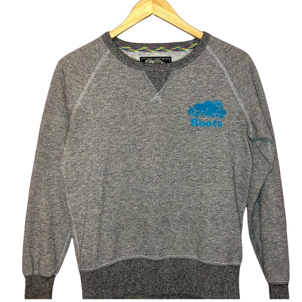 Roots Gray Long Sleeve Tunic Turquoise Logo, S